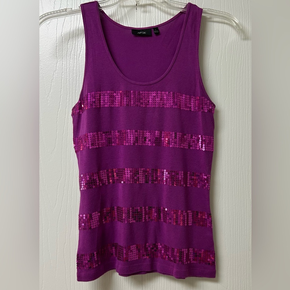 Apt. 9 Magenta Sequin Tank Top